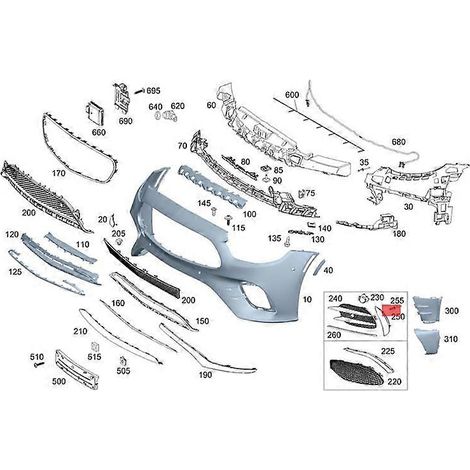 Rechte vordere Stoßstange Anzeige A2138856406 – Seitenschutzleiste für Mercedes, Chromleiste, Originalteil, passgenau, Karosseriezubehör, 1-teiliger Satz. (1/5)