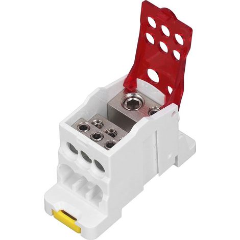 Boîte de jonction électrique 125A 690V pour rail DIN, boîtier de raccordement rouge pour câbles d'alimentation (1/5)