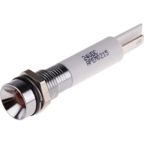 Voyant LED lumineux Orange RS PRO, dia. 8mm, 21.6 26.4V c.c., IP67 ( Prix pour 1 ) (1/2)