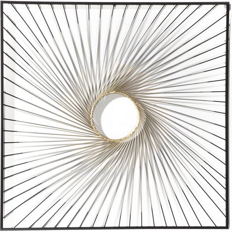 Sculpture 90x2x90 Métal Noir/Or (1/3)