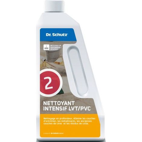 Nettoyant intensif pour sols PVC et LVT 0,75L – Élimine graisse et résidus de colle – Effet solvant très efficace pour nettoyage profond – Dr Schutz
