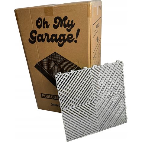 Baldosas modulares tipo puzle de 40x40 cm para garaje, taller y detailing (gris claro) (1/4)