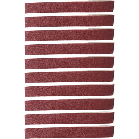 Lot de 10 bandes abrasives en alumine 528 x 30 mm pour le travail du bois et la quincaillerie, grain 600 (1/5)