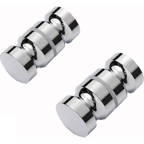 Boutons Inox de Porte de Douche Coulissante Poignées de Porte de Douche en Verre pour Salle de Bain Cuisine Maison Bureau Hôtel 2 Paires (1/5)