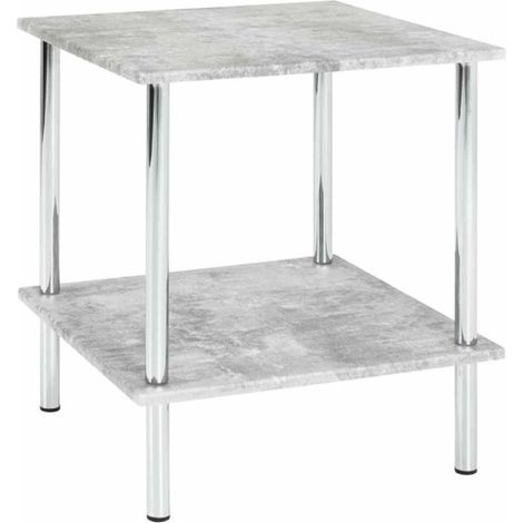 Table d'Appoint Effet Béton "Miguel" 45cm Gris