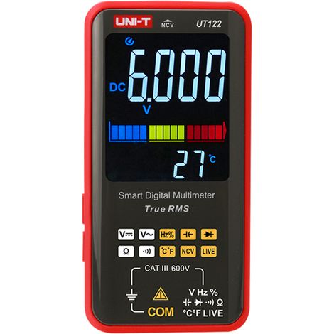Multímetro digital inteligente UNI-T UT122, comprobador eléctrico, voltímetro, frecuencia, NCV, multímetro profesional para electricistas.