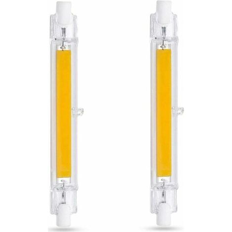 Ampoule LED R7S 118mm 10W Blanc Chaud 3000K, 1000LM, Équivalent Lampe Halogène R7S J118 80W 100W, Non-dimmable, Ampoule R7S 118mm Slim COB LED pour Applique Murale/Lampadaire, lot de 2 [Classe énergét (1/5)