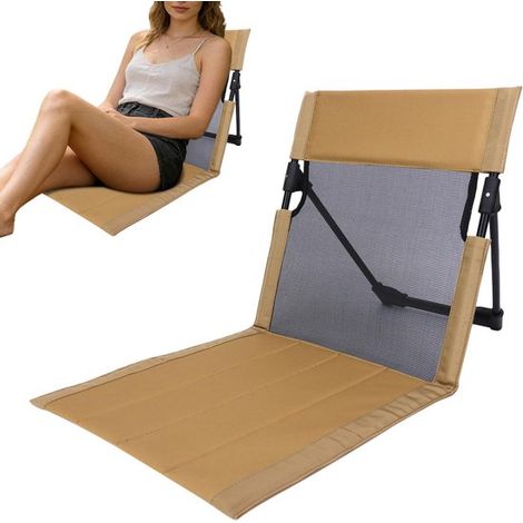 Sedia da campeggio/lettino da giardino portatile con schienale pieghevole da 30 cm, telaio in acciaio e comoda maniglia, seduta compatta, sedia da picnic (1/5)