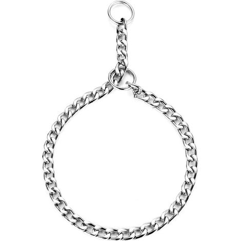 Hundetrainingshalsband, verstellbar, Würgehalsband, massive Schlangenkette aus Stahlmetall für Haustiere (M-3,5 mm x 55 cm)