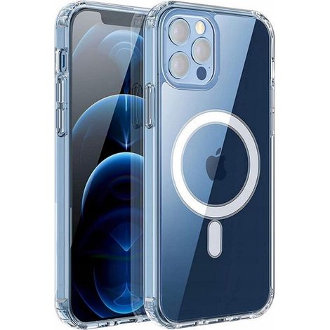 Funda para iPhone 12 REFORZADA MAGSAFE ANTICHOQUES TRANSPARENTE + CRISTAL 9H (1/5)