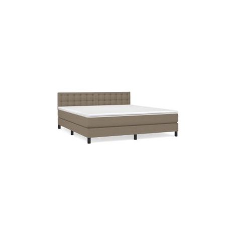 Sommier à lattes de lit avec matelas Taupe 160x200 Tissu (1/5)