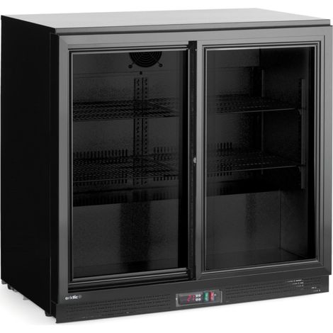 Frigor铆fico peque帽o con 2 puertas correderas, LED, 158 l, 160 W, 90x52x87 cm.