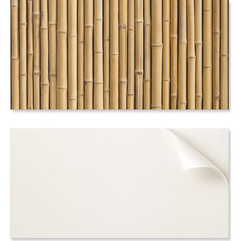 Panel de PVC encolado con motivo decorativo, perfecto para el pasillo, 100x50 cm, textura de bamb煤 natural.