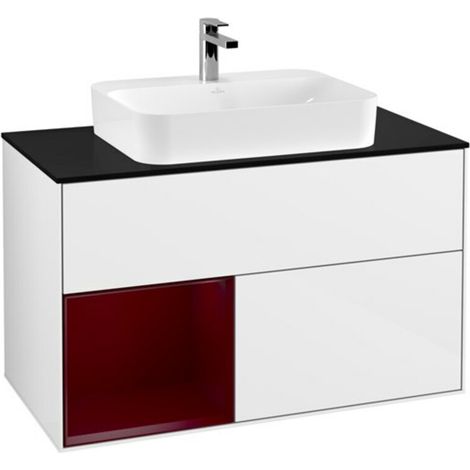 V&B Waschtischunterschrank Wandbeleuchtung Finion 100, Pl bla m, Reg li Peo, glo wh. Lac (1/2)