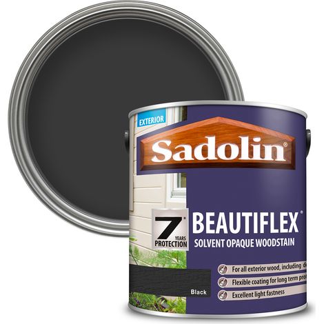 Sadolin Beautiflex Solvent Opaque Woodstain - Black - 2.5L