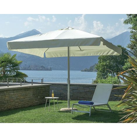 Aluminium-Sonnenschirm 300x300 mit Stange und weißem Tuch MALIGI HOME MG-MARCELLA Weiß (1/3)