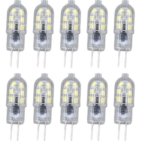 Jeffergarden Ampoule LED G4 2835 transparente, 10 paquets, lampe à LED, prise, AC220V, pour armoire de camping-car, lumière de paysage, lumière blanche 6500K (1/5)