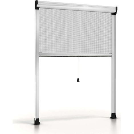 Zanzariera per Finestra a Rullo Verticale con Frizione Riducibile Fai da Te Bianco,100X170cm (1/5)