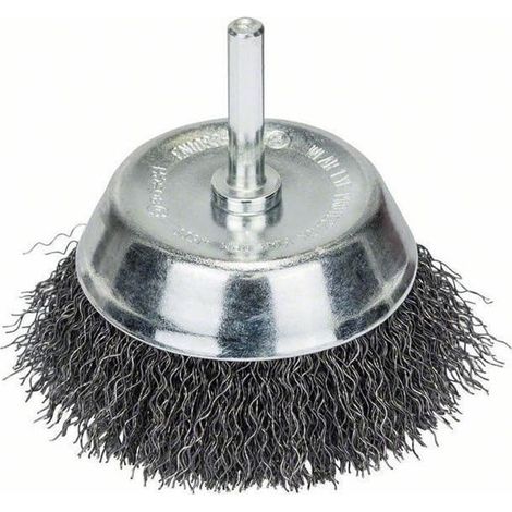 Spazzola a tazza per trapano, a fili ondulati 75 mm / Ø 6 mm - BOSCH 2607017123