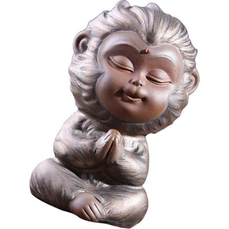 Figurine Singe Sun Wukong en Argile Zisha, Décoration De Bureau Et Maison, Sculpture Pottery Artisanale, Accessoire Déco Intérieur, Ornement pour Fête Et Collection (1/5)