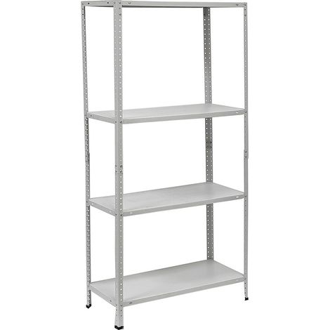 Scaffale in metallo BIANCO 4 ripiani H145x75X30 mobile ufficio ripostiglio magazzino scaffalatura con portata 40 kg a mensola (1/4)