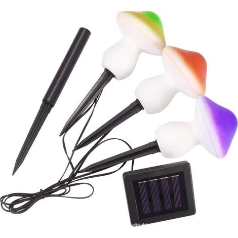 3 lampes solaires en forme de champignon, étanches, à énergie solaire, camping, festival, jardin, allée (1/3)