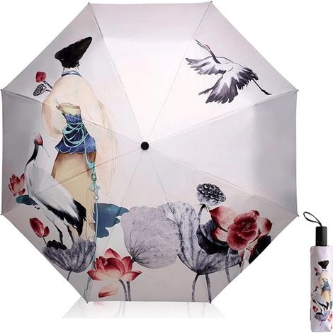 Parasol pliable, protection solaire UV, compact et léger pour les voyages, structure à 8 baleines.-AquaForge (1/5)