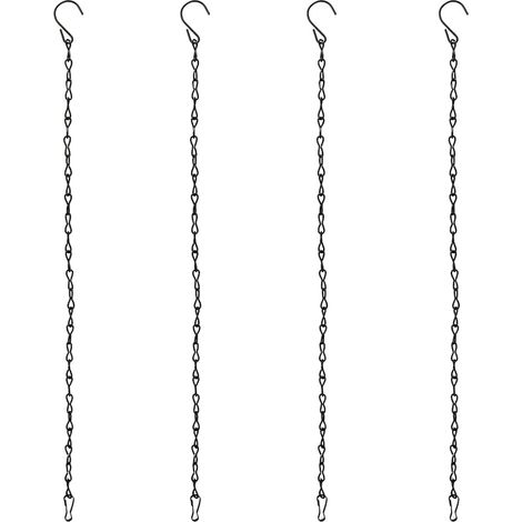 50 cm Chaîne de Suspension, Chaîne en Métal de Suspension Plante Panier Pot de Fleurs, Porte Plantes Intérieur Ou Extérieur Suspension Plante Cintre Décoration du Jardin, Noir 4pcs (1/5)