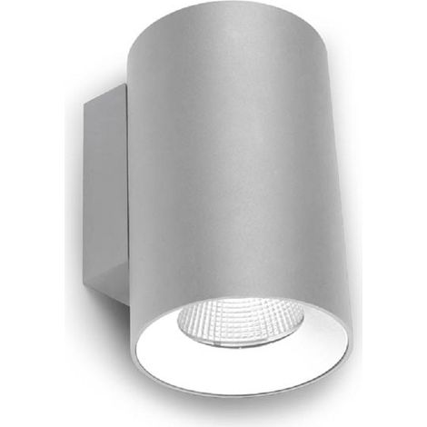 LedsC4 Cosmos - Aplique de Pared Exterior LED 13W y 629lm con Luz Cálida 3000K. Diámetro 8.5cm. Estructura de Aluminio. Uso Exterior IP55. Color Blanco (1/2)