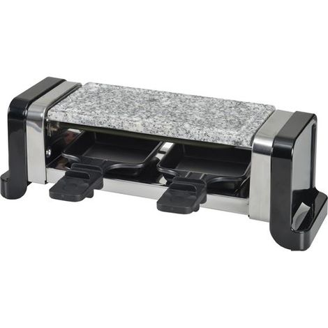 Raclette-/Grill-Service / Stein - 350 W - 2 Pfannen - 2 Spatel - Schwarz - Kitchenchef