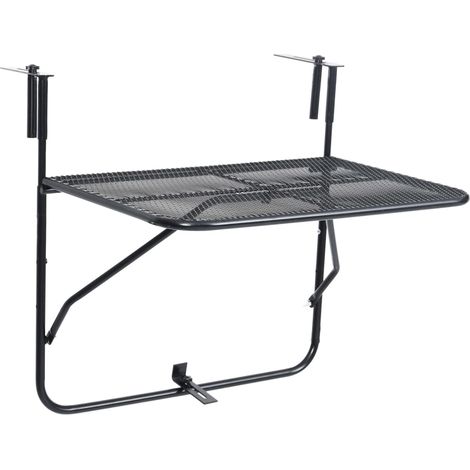 Table de balcon Noir 60x40 Acier (1/5)