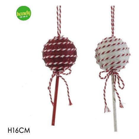Pendaglio Caramella General Trade H 16cm Bianco/Rosso Modelli Assortiti
