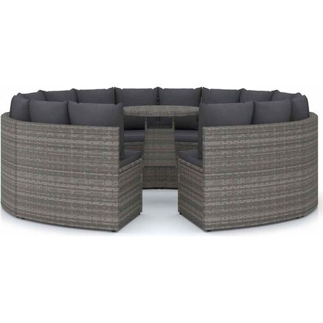 Maison Exclusive - 9-tlg. Garten-Sofagarnitur mit Auflagen Poly R (1/5)