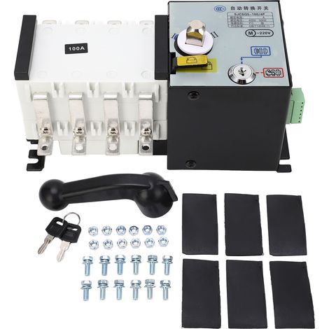 Interrupteur automatique de transfert 4P 100A, double alimentation, isolation intelligente, commutation groupe électrogène, AC400V (1/5)