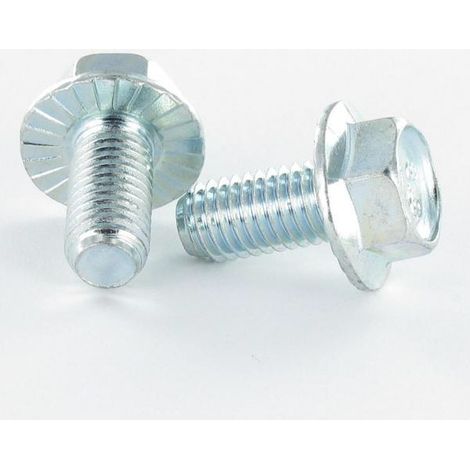 Vis métaux Tête hexagonale TH M10X50 Filetage partiel Embase collerette crantée Classe 8.8 Acier zingué-1 pièce