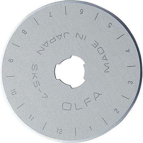 Lame circulaire OLFA de 45 mm en acier de qualité supérieure pour cutter rotatif (1/2)