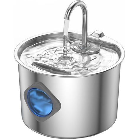 Fontaine à eau automatique pour chat en acier inoxydable de 3,2 L (108 oz) avec filtre de rechange (1/5)