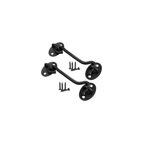 Lot de 2 crochets de porte de cabine, loquet de porte robuste en acier inoxydable de 100 mm, crochet et loquet à œil pour garage, porte, fenêtre (4 pouces) (1/5)