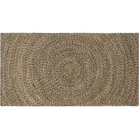 Alfombras de área Natural y negro 100 x 200 cm yute vidaXL