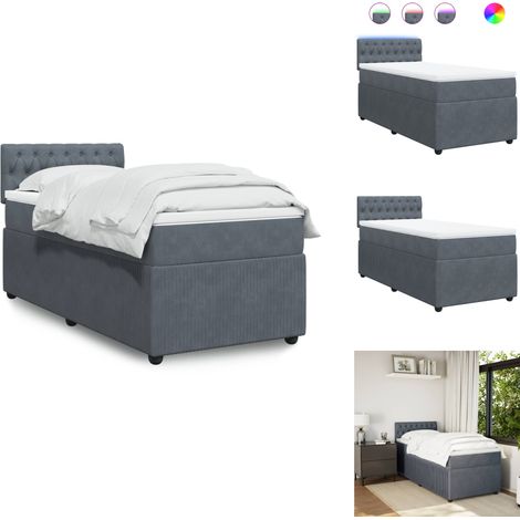 Sommier à lattes de lit avec matelas Gris foncé 100x200 cm - Sommier À Lattes De Lit - Sommiers À Lattes De Lit - Lit - Meuble De Chambre À Coucher (1/5)