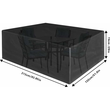 Housse de Salon, Table Rectangulaire Oxford pour Meubles de Jardin UV Protection (213 x 132 x 74 cm) (1/4)
