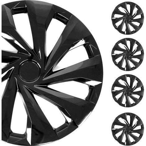Enjoliveurs de roues Peugeot 15 pouces – ABS noir – Protection contre la poussière et la saleté – Installation facile et sécurisée – Omac