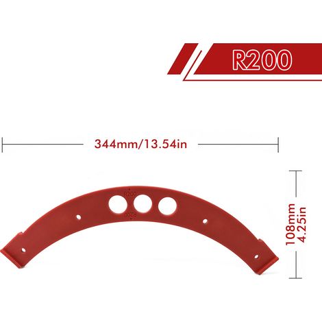 F2522-200 Gabarit de biseautage d'angle pour le travail du bois R100-R300, gabarit de rainurage pour raboteuse électrique à grand arc, pour angles intérieurs/extérieurs (1/4)