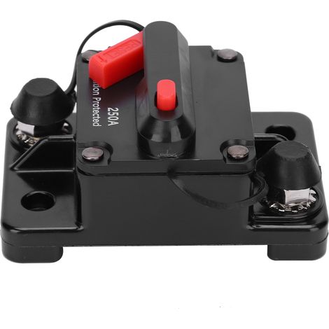 Disjoncteur à réarmement automatique, porte-fusible en cuivre étanche, interrupteur automatique rouge, 12-42 V CC, 250 A (1/5)