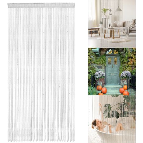 Rideau de perles pour porte 1x2m - Séparateur de pièce déco maison en perles (1/5)
