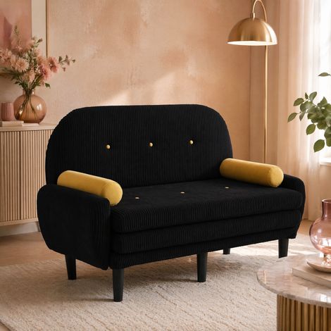 Sofa mit verstellbarer Rückenlehne und Bettfunktion Schwarz OKMYHOME (1/5)