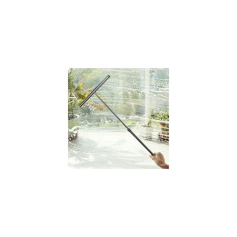 Raclette de douche télescopique en acier inoxydable – Lame en silicone pour surfaces lisses – Extension de 34,7 cm à 60 cm