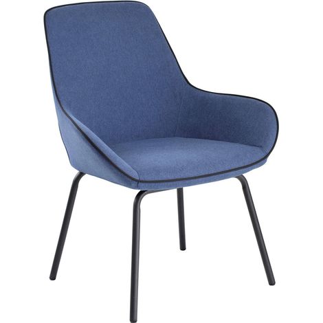 Dmora - Bürostuhl Dglionn, Bürostühle für Wartezimmer, Ergonomischer Wartezimmerstuhl, 66x59h90 cm, Blau