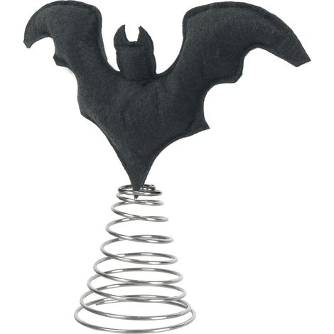Ornement de d'arbre Ornements Chauve-Souris Effrayants avec Base À Ressort Topper De Sapin Décoration pour fête d'Halloween en extérieur porche cour jardin maison hantée (1/5)