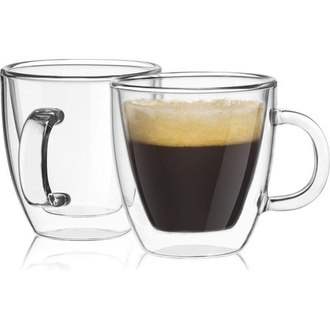 Tasse À Espresso Double Paroi - Verre Borosilicaté - 150 ml - Pour Café Expresso, Macchiato, Cappuccino, Thé - Lot De 2 (1/5)